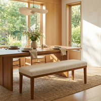 Upholstered Dining Bench With Solid Wood Legs For Dining Table, 52.8