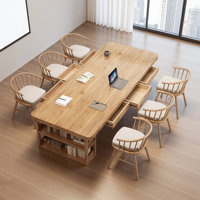 Burlywood Rectangular Solid Wood Conference Tables by Latitude Run