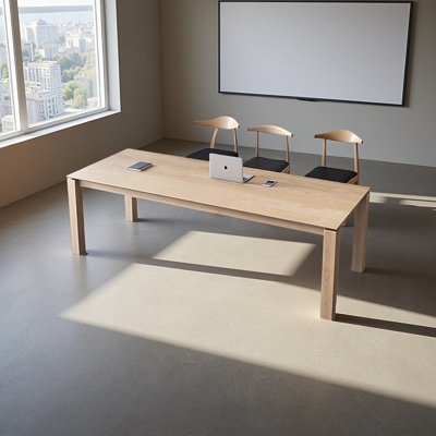 Solid wood sturdy structure Conference Table by Latitude Run