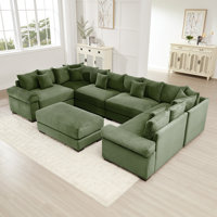 Oversized Cloud Modular Sectional Couch, Convertible Sectional Couches , Extra-Wide Armrests With Chaise,Soft Corduroy Fabric, Ergonomic Design, Easy by Everly Quinn