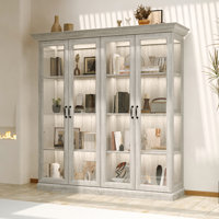 Rustic Dispaly Cabinet With Warm Light by Latitude Run