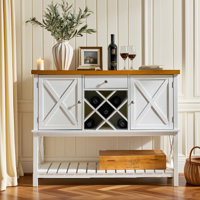 2-Door Bar Cabinet With Wine Rack & Drawer – Multi-Functional Buffet Sideboard For Entryway, Living Room Or Dining Room by Gracie Oaks