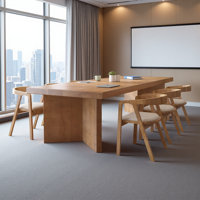 Simple Solid Wood Rectangular Conference Tables by Latitude Run