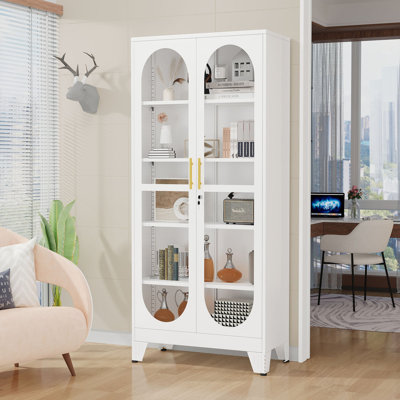 70.87"H Tall Glass Display Cainbet with 4 Adjustable Shelves by Ebern Designs