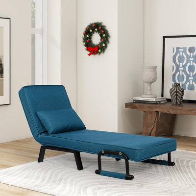 21.6" Convertible Chair Bed Sleeper With 5-Position Adjustable Backrest & Pillow by Trule