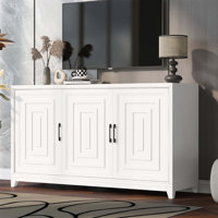 U-Can Modern TV Stand for TVs up to 65 Inches, Entertainment Center with Spacious Storage and Solid Wood Legs for Living Spaces by Latitude Run