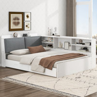 Full Wood Platform Bed with Storage Headboard and Functional Open Shelf System by Latitude Run