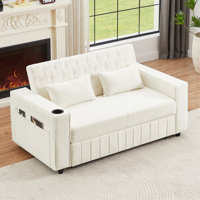 61.4" Pull-Out Sofa Bed Convertible Couch Loveseat Sofa Modern Sleeper Sofa With Adjustable Backrest For Living Room by Latitude Run