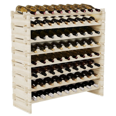 Solid Wood Wine Bottle Rack - 8 Tier 72 Bottles