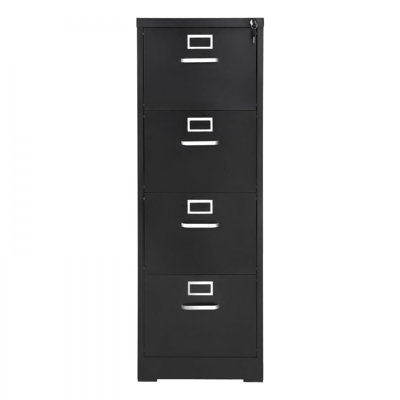 4 Drawer File Cabinet with Lock, Metal Vertical Filing Storage Cabinets for Home Office, Heavy-Duty Cabinet with Detachable Hanging Rod, for A4/Letter by Inbox Zero