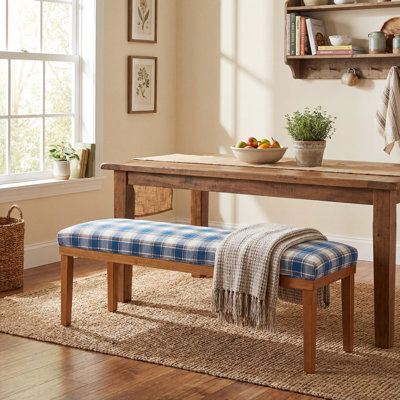 52.8" W Polyester Upholstered Bench, Solid Wood Dining Bench by One Allium Way