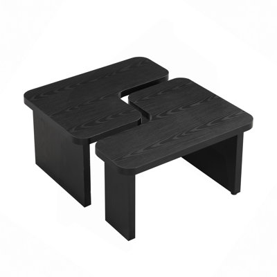 47.24*23.62 Inch And 35.43*31.49 Inch Rectangle Wood Detachable Coffee Table, Single L Shape Farmhouse Coffee Table For Dining Room, Garden by Latitude Run