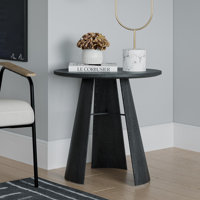 Bentwood Triangle Support Frame Round Side Table by Latitude Run