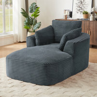 Oversized Corduroy Chaise Lounge Chair by Mercer41