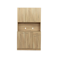 70.87" Tall Wardrobe & Kitchen Cabinet, 6-Door Storage Armoire with Open Shelf & Drawer for Bedroom, Pantry