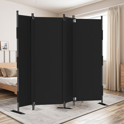 Room Divider 4 Panel Upgrade Seamless Folding Privacy Screens 88" Portable Room Partition For Room Separator Freestanding Wall Divider For Office Bedr by Ebern Designs