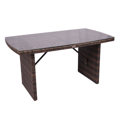 Rectangular Wicker Dining Table – (55.1" X 31.5" X 28.3") by Dakota Fields