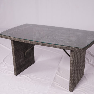 Rectangular Wicker Dining Table – (55.1" X 31.5" X 28.3") by Dakota Fields
