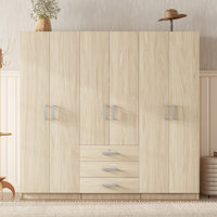 6-Doors Wooden Wardrobe Storage for Bedroom by Latitude Run