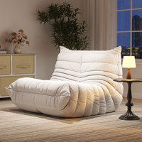38" W Bean Bag Chair Sofa No-assembly Teddy Fabric Sofa Perfect For Bedroom, Study, Or Living Room by Trule