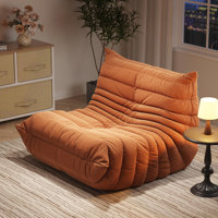 38" W Bean Bag Chair Sofa No-assembly Teddy Fabric Sofa Perfect For Bedroom, Study, Or Living Room by Trule