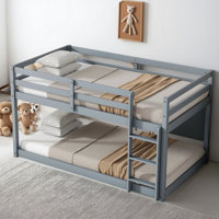 The Bunk Bed Is Made Of Solid Wood And Rubber Wood And Comes With A Ladder. The Bed Board Is Made Of Reinforced Slats, Which Has A Stable Structure An by Harriet Bee