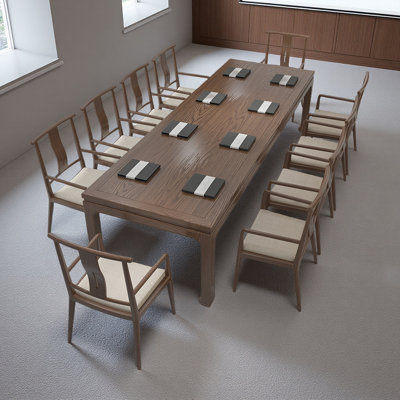 Highquality oak mortise-and-tenon conference table by Red Barrel Studio