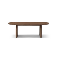 Modern Minimalist Oval-Shaped Solid Wood Coffee Table by Latitude Run