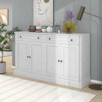 Kitchen Sideboard Storage Buffet Cabinet With 2 Drawers & 4 Doors Adjustable Shelves For Dining Room, Living Room by Lark Manor