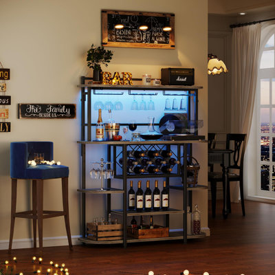 Bar Table Cabinet With Glass Holder by Corrigan Studio