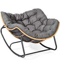 Outdoor Steel Rocking Chair With Cushion by Bay Isle Home