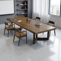 Nut-brown Rectangular Solid Wood Conference Table by Latitude Run
