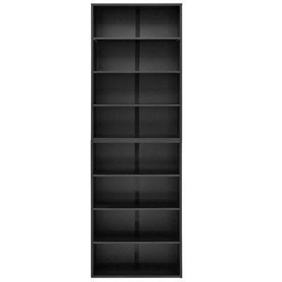 8 Tiers Floor Standing Standard Bookcases, Display Bookshelves With 6 Adjustable Shelves, Multi-Functional Double-Layer Wood Bookcase For Living Room,
