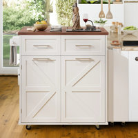 47.2" Wide Kitchen Island With Drop Leaf And Freestanding Rack by Ophelia & Co.