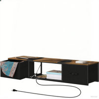 Wall - Mounted TV Stand w/Strip, Burned