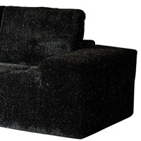 No Assembly Needed Modular Deep Seat Silver Lurex Fabric 2-piece Sectional Sofa by Ivy Bronx