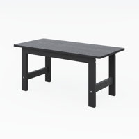 Patio Hdpe Wide Outdoor Loveseat With Cushion & Table