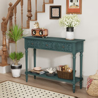 42"Carved 3-Drawer Console Table With Storage Shelf by Charlton Home