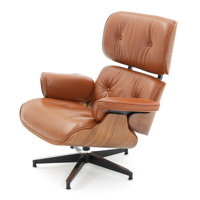 Mid Century Chaise Lounge Chair With Ottoman, Top  Grain Leather, Modern Office Chair Classic Design, Heavy Duty Base Support For Living Room Study Lo by Corrigan Studio