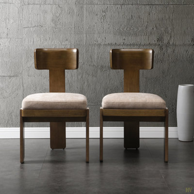 Upholstered Dining Chairs Set Of 2, Fabric Side Chairs With Seating Solid Rubber Wood Legs, 330 LBS Weight Capacity by Hokku Designs