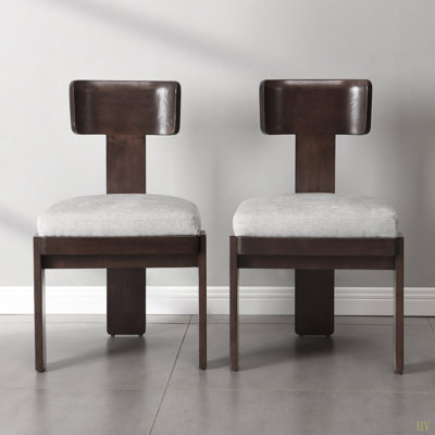 Upholstered Dining Chairs Set Of 2, Fabric Side Chairs With Seating Solid Rubber Wood Legs, 330 LBS Weight Capacity by Hokku Designs