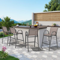 Wittig Patio Bar Stools With High Back And Armrests (Set Of 4) by Lark Manor