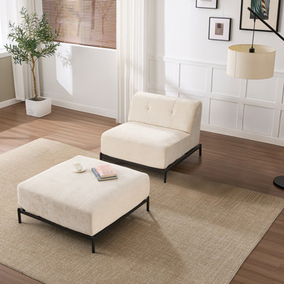L-Shaped Three-Person Lansdowne Sofa With Ottoman by Latitude Run