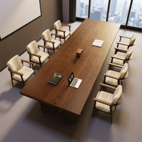 Simple Rectangular Solid Wood Conference Table by Latitude Run