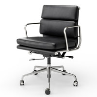 Genuine Leather Office Chair, Conference Chair With Lumbar Support by Corrigan Studio