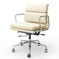 Genuine Leather Office Chair, Conference Chair With Lumbar Support by Corrigan Studio