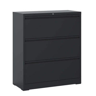 3-drawer Heavy-duty Lateral File Cabinet With Lock - Wide Metal Storage For Letter/legal/a4 Files, Soft-close Slides, Anti-tip Safety For Home Office by Latitude Run
