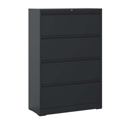 4-drawer Heavy-duty Lateral File Cabinet With Lock - Tall Metal Storage For Letter/legal/a4 Files, Space-saving Design, Soft-close Slides & Anti-tip S by Latitude Run