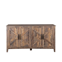 Freestanding Cabinet with 4 Doors & 4 Open Shelves – Sideboard Storage Cabinet for Entryway, Living Room, Office & Bedroom