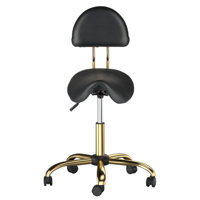Drafting Chair,Ergonomic Saddle Stool With Back Support,Tall Adjustable Rolling Stool by Ebern Designs